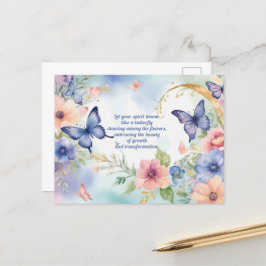 Whimsical Floral Butterfly Art Zeitlose Schönheit Postkarte