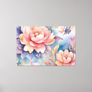 Whimsical Floral Butterfly Nature Liebhaber Leinwanddruck