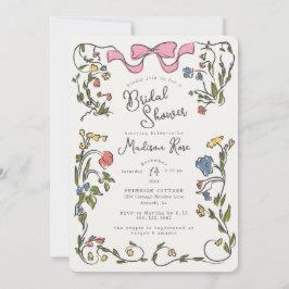 Whimsical Floral Doodle Bridal Shower Invite Einladung