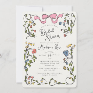 Whimsical-Floral-Doodle-Hochzeitsdusche-Einladung Einladung