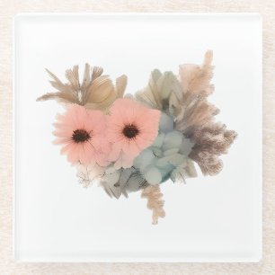 Whimsical Floral Dream - Delikate Petals Glasuntersetzer