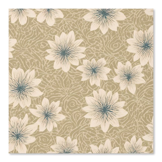 Whimsical Floral Fantasy: Ein spielerisches Muster Tapete (Vorderseite)
