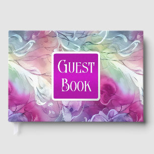 Whimsical floral flüssig Süßerbse Blume reale Foli Gästebuch