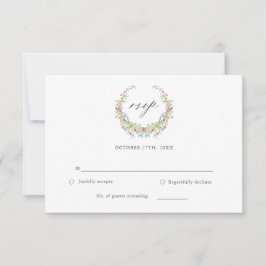 Whimsical Floral Garden Elegante Wedding RSVP Card
