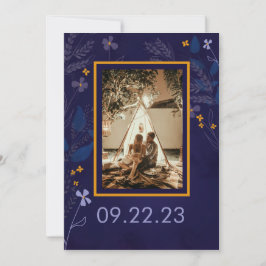 Whimsical Floral Illustration Garden Foto Hochzeit Save The Date