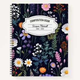 Whimsical Floral-Komposition-Notebook Notizbuch
