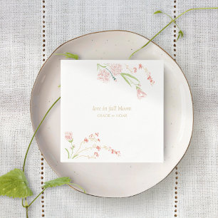 Whimsical Floral Liebe in voller Blüte Serviette