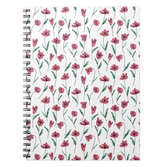 Whimsical Floral Notebook - Scribbly-Blume Notizblock (Vorderseite)