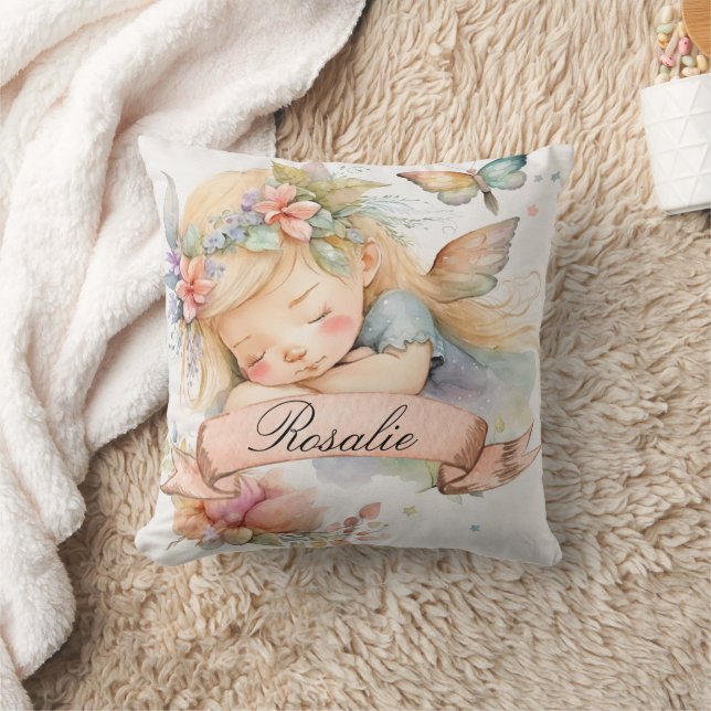 Whimsical Floral Sweet Dreams Schlafmädchen Kissen (Decke)