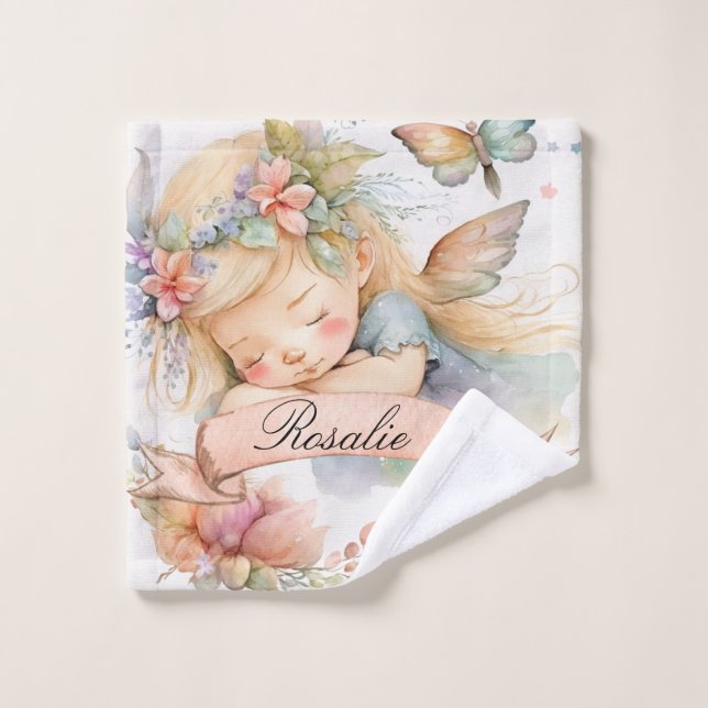 Whimsical Floral Sweet Dreams Schlafmädchen Waschlappen (Waschlappen)