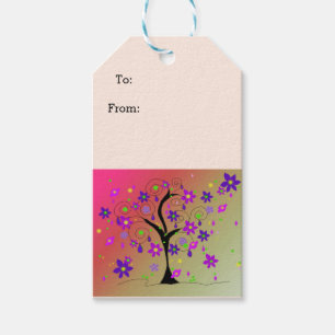 Whimsical Floral Tree Geschenkanhänger
