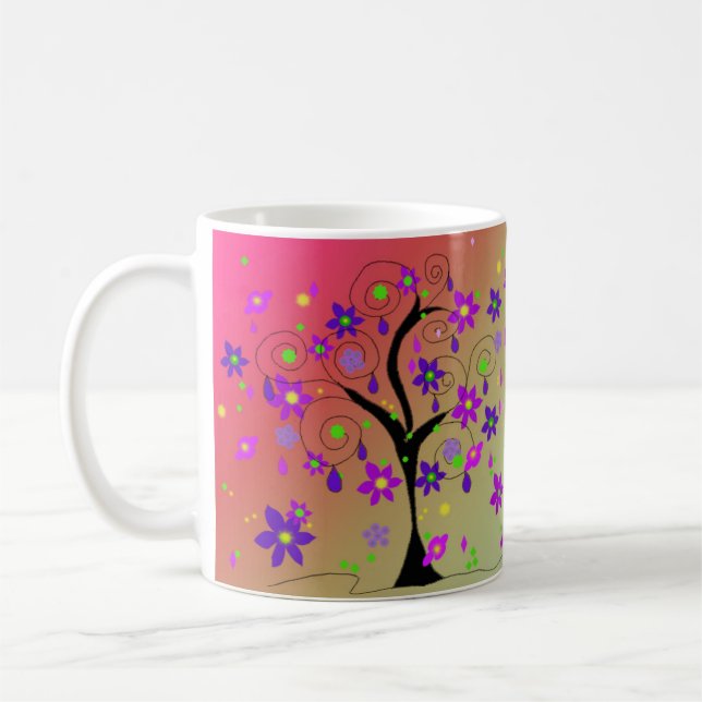 Whimsical Floral Tree Kaffeetasse (Links)