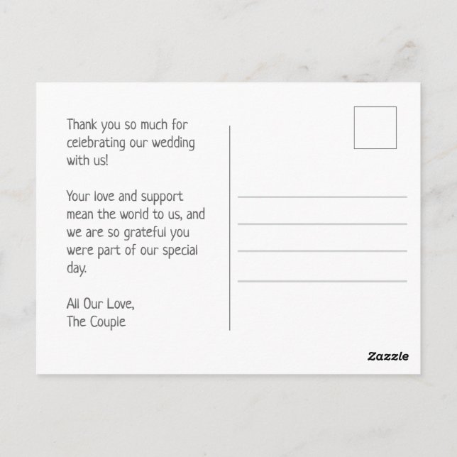 Whimsical Floral Watercolor Wedding Postkarte (Rückseite)