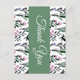 Whimsical Floral Watercolor Wedding Postkarte