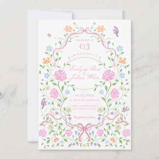Whimsical Floral Wedding Einladung