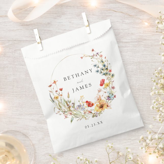 Whimsical Floral Wedding Geschenktütchen (Ausgeschnitten)