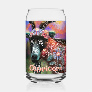 Whimsical Floral Ziege Capricorn Personalisiert Dosenglas