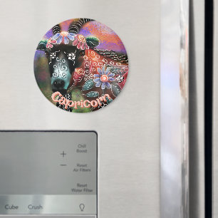 Whimsical Floral Ziege Capricorn Personalisiert Magnet
