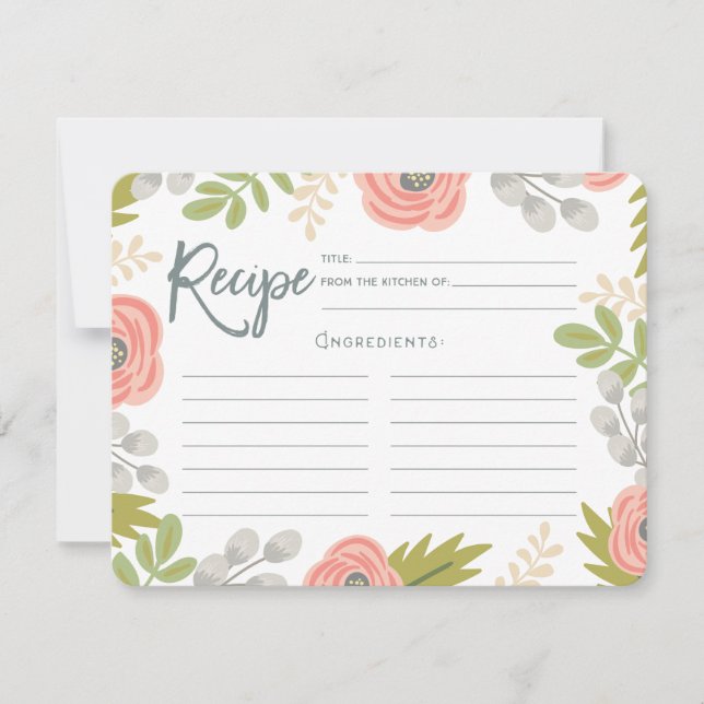 Whimsical Florals Rezept Card (Vorderseite)