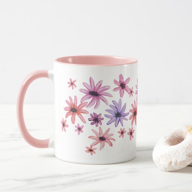 Whimsical Flowers Tasse (Mit Donut)