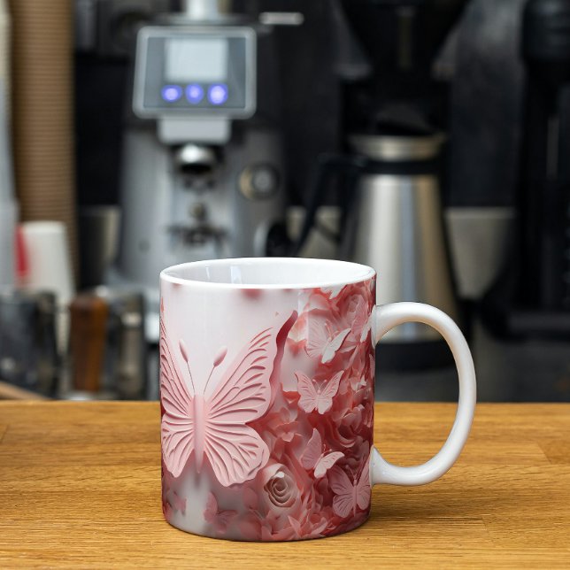 Whimsical Flügel: 3D Pink Butterfly Tasse (Von Creator hochgeladen)
