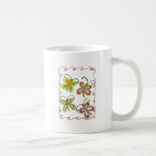Whimsical Flügel: Atemberaubendes Schmetterlingsde Kaffeetasse (Rechts)