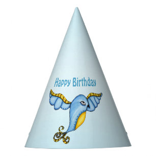 Whimsical Flying Verziert Bluebird Yellow Schwanz Partyhütchen