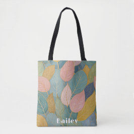 Whimsical Foliage: Pastellfarben-Blätter Tasche