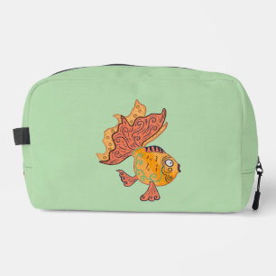 Whimsical Folk Art Goldfisch   Boho Wirbel Fantasi Waschbeutel