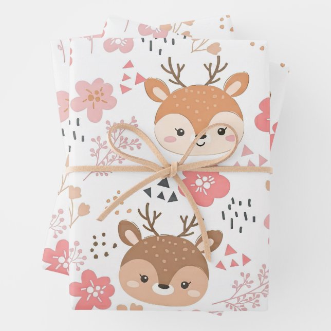 Whimsical Folk Art Igel für Kinderzimmer Geschenkpapier Set (Beispiel)