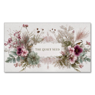 Whimsical Folk Art Wildblume & Birds Magnetische Visitenkarte