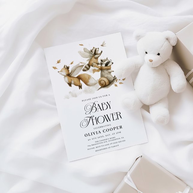 Whimsical Forest Animals Baby Dusche Einladung (Von Creator hochgeladen)