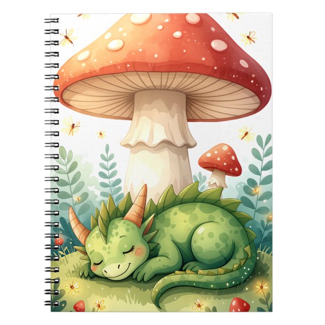 Whimsical Forest Dragon Notebook Notizblock (Vorderseite)