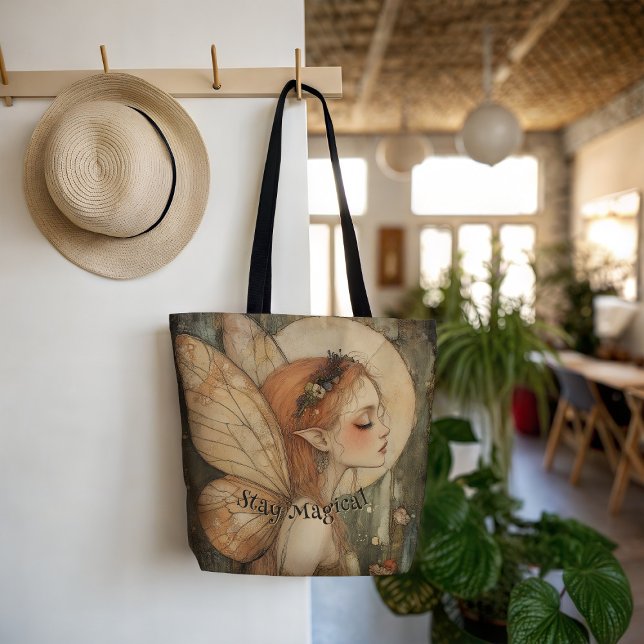 Whimsical Forest Fairy mit Bleibe magischen Zitat Tasche (Von Creator hochgeladen)