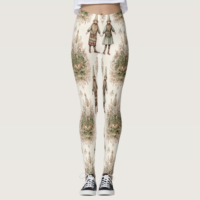 Whimsical Forest Gnomes & Botanical (1) Leggings (Vorderseite)