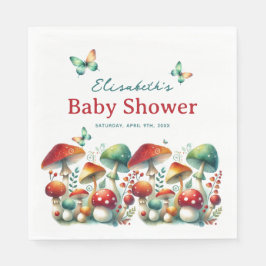 Whimsical Forest Mushroom Baby Dusche Serviette