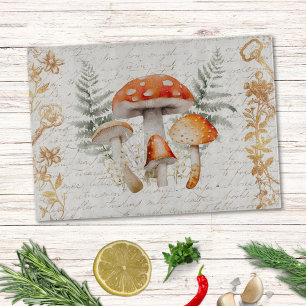 Whimsical Forest Pilz Vintage-Brief Farmhouse Schneidebrett