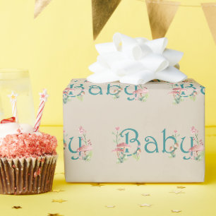Whimsical Forest Thema mit Pilzen Baby Shower Geschenkpapier