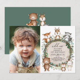 Whimsical Forest Woodland Animal Wild einen Geburt Einladung