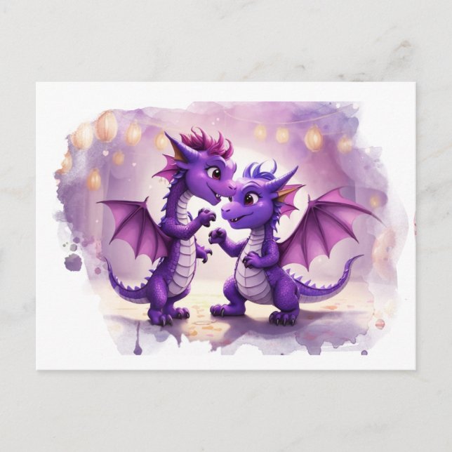 *~* Whimsical FOTO Einladender Drache AP48 Postkar Postkarte (Vorderseite)