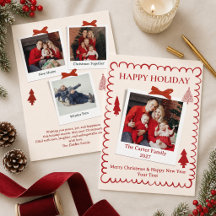 Whimsical Four Foto Weihnachten Wellige Rote Schle