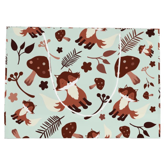 Whimsical Fox Große Geschenktüte (Rückseite)