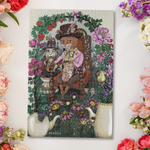 Whimsical Fox Mad Hatter Alice im Wunderland Art