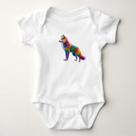 Whimsical Fox of Radiant Hues Baby Strampler
