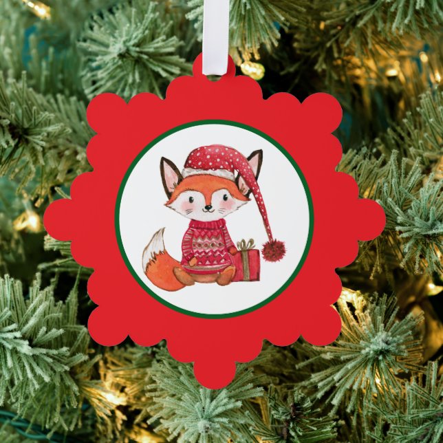 Whimsical Fox Ornament Karte (Insitu (Baum))