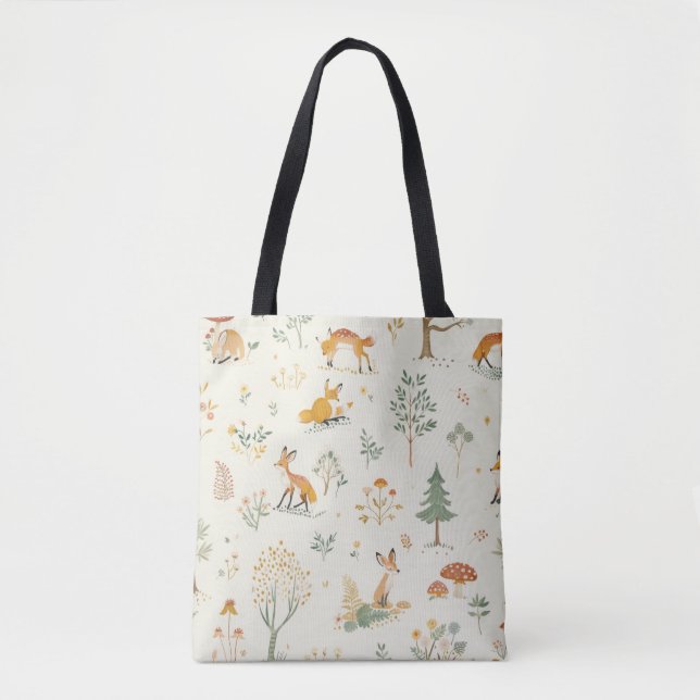 "Whimsical Fox Tote Bag" Tasche (Vorderseite)