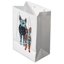 Whimsical French Bulldogs Folk Art Doodle Mittelgr