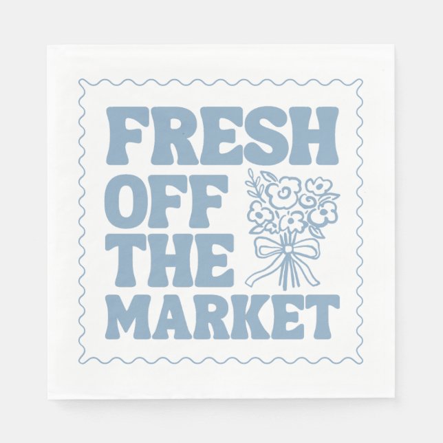 Whimsical Fresh off Market Blue Brautparty Serviette (Vorderseite)