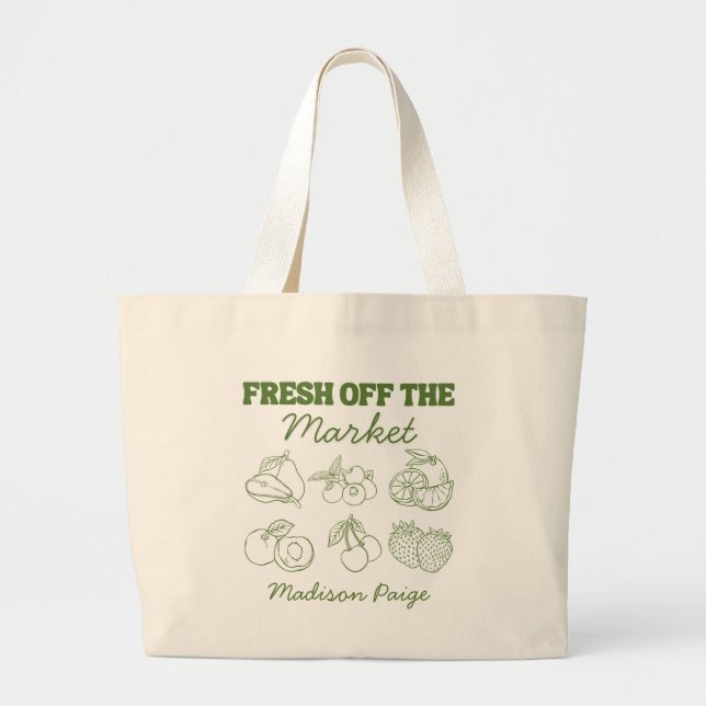 Whimsical Fresh off Market Green Brautparty Jumbo Stoffbeutel (Vorne)