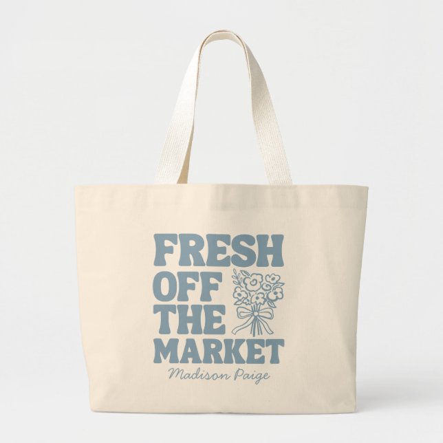 Whimsical Fresh off Market Green Brautparty Jumbo Stoffbeutel (Vorne)
